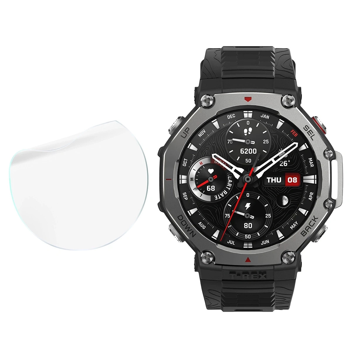 Ochranná fólie Bizon Watch Film HydroFlex Amazfit T-Rex 3 [3 PACK]
