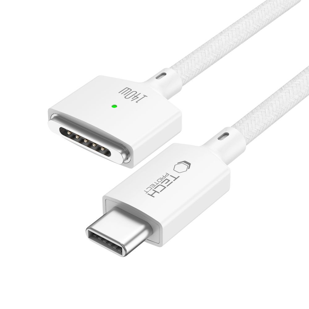 Tech-Protect MMC01 Ultraboost Magnetic MacBook Cable USB-C / MagSafe 3 140 W 200cm White