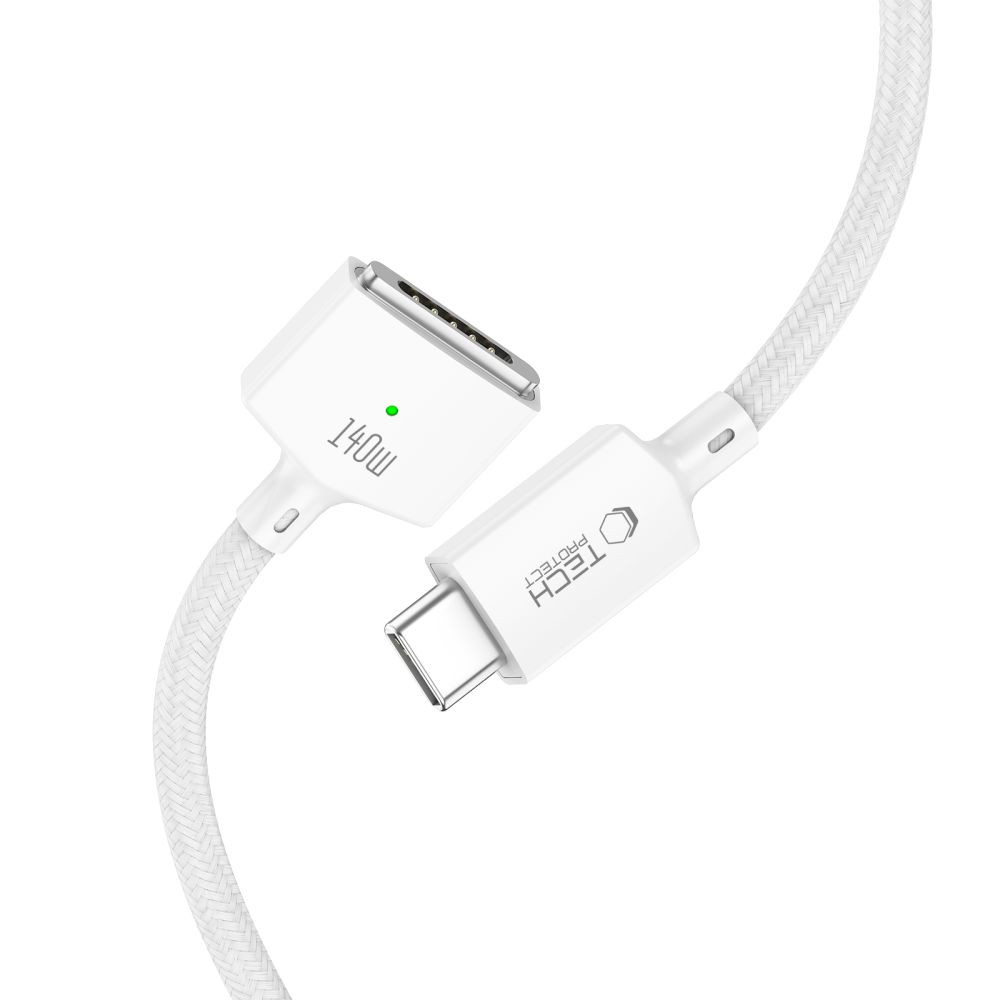 Tech-Protect MMC01 Ultraboost Magnetic MacBook Cable USB-C / MagSafe 3 140 W 200cm White
