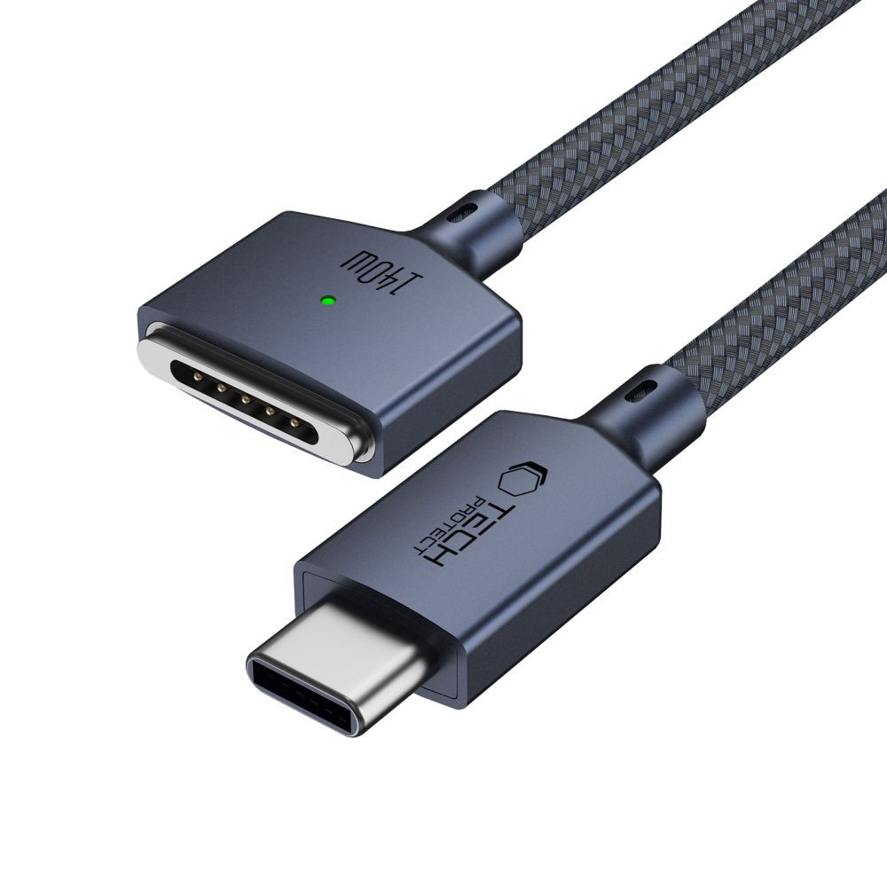 Tech-Protect MMC01 Ultraboost Magnetic MacBook Cable USB-C / MagSafe 3 140 W 200 cm Midnight Blue
