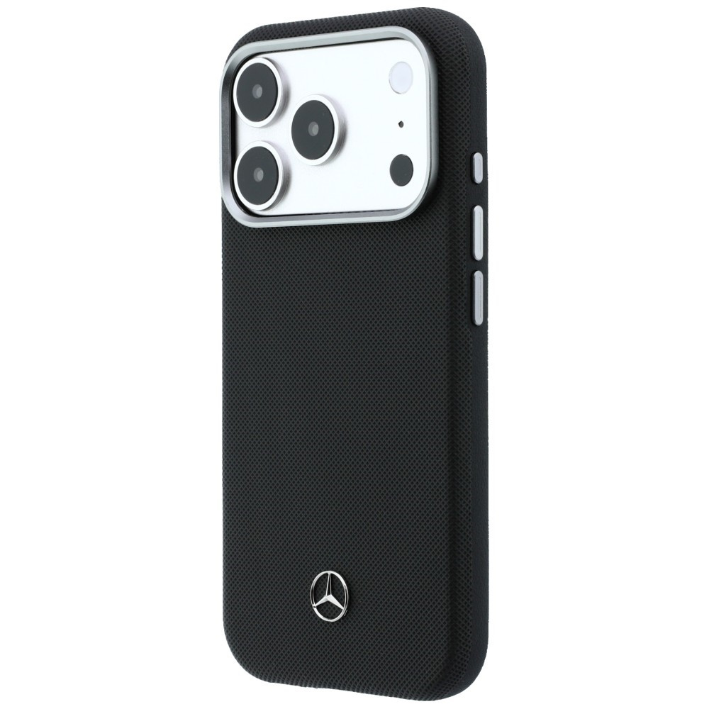 Kryt Mercedes Leather Semi Wrap Grill Pattern MagSafe Apple iPhone 17 Pro black