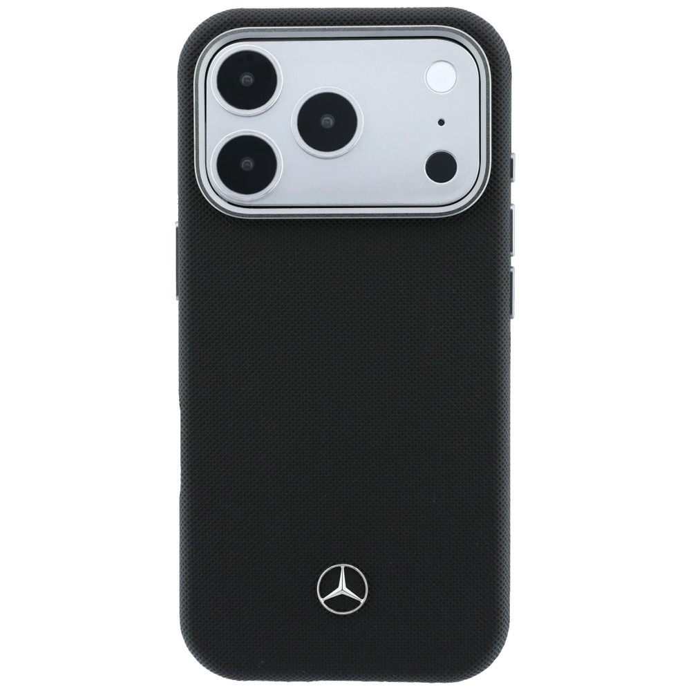 Kryt Mercedes Leather Semi Wrap Grill Pattern MagSafe Apple iPhone 17 Pro black