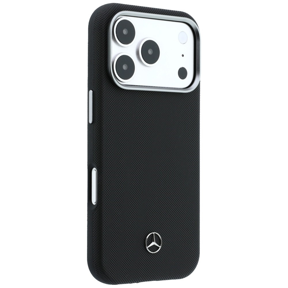 Kryt Mercedes Leather Semi Wrap Wood Effect MagSafe Apple iPhone 17 Pro Max black