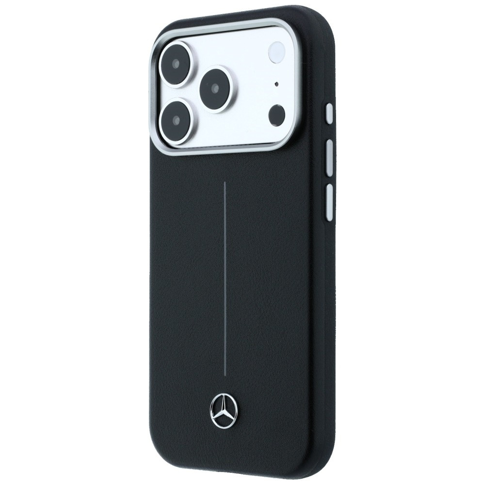 Kryt Mercedes Leather Semi Wrap Iconic Line MagSafe Apple iPhone 17 Pro black