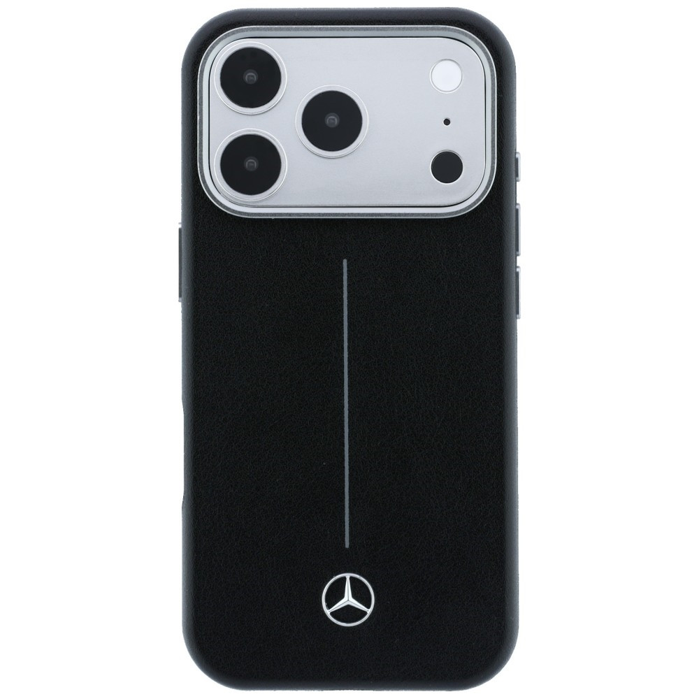 Kryt Mercedes Leather Semi Wrap Iconic Line MagSafe Apple iPhone 17 Pro black