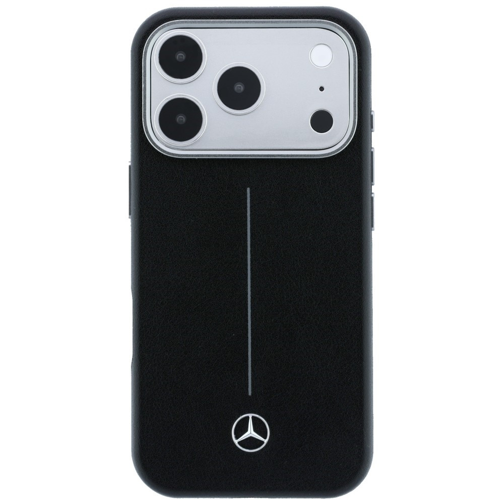 Kryt Mercedes Leather Semi Wrap Iconic Line MagSafe Apple iPhone 17 Pro Max black