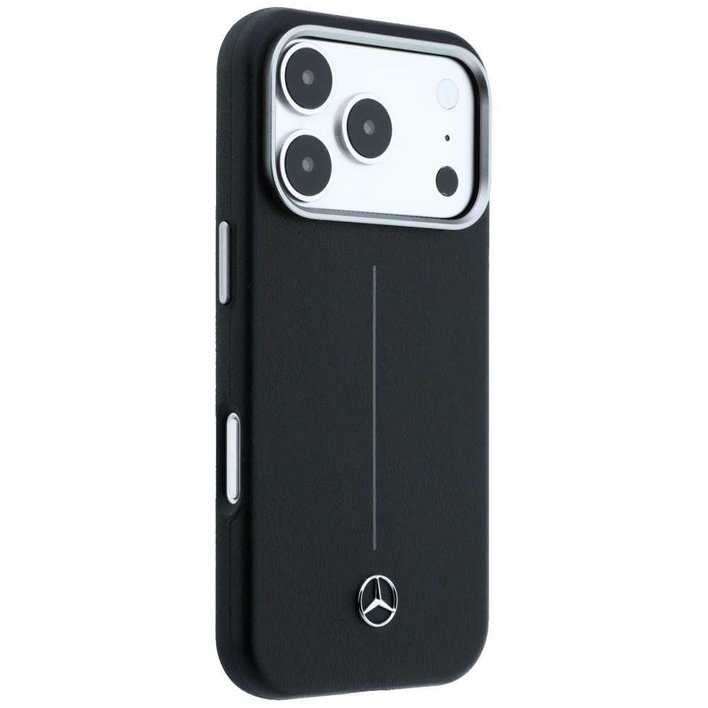 Kryt Mercedes Leather Semi Wrap Iconic Line MagSafe Apple iPhone 17 Pro Max black