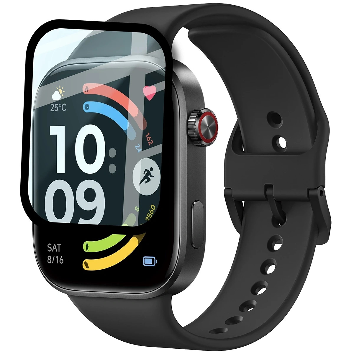 Kryt Bizon Watch Glass Edge Hybrid Xiaomi Redmi Watch 6, black