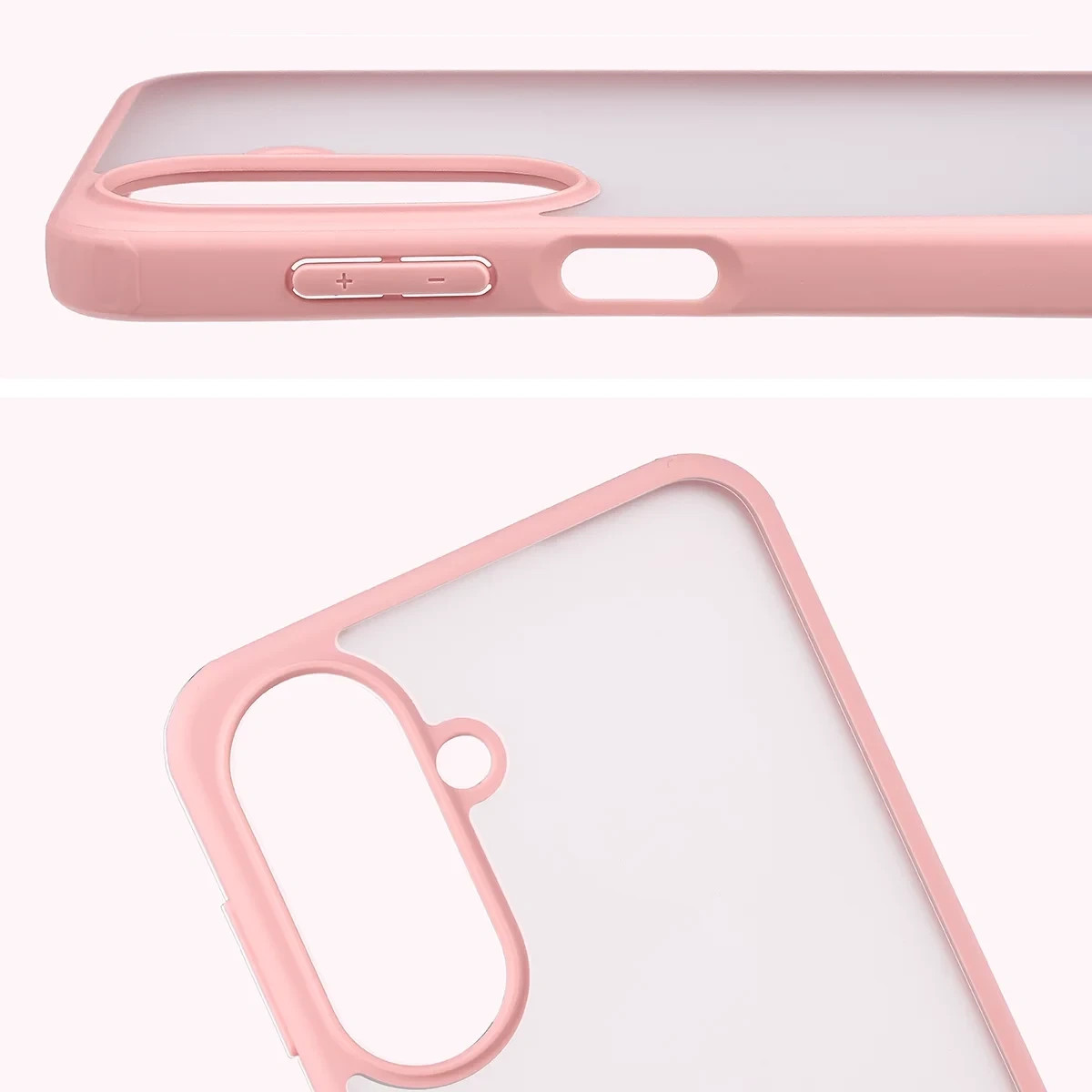 Kryt Bizon Case Angelo Samsung Galaxy A27 5G, semi-transparent with a light pink frame