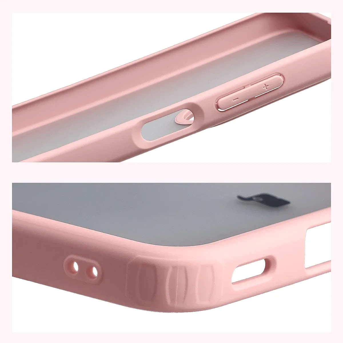 Kryt Bizon Case Angelo Samsung Galaxy A27 5G, semi-transparent with a light pink frame