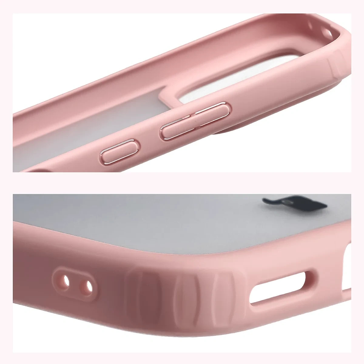 Kryt Bizon Case Angelo Honor 600 5G / 600 Pro 5G, semi-transparent with a light pink frame
