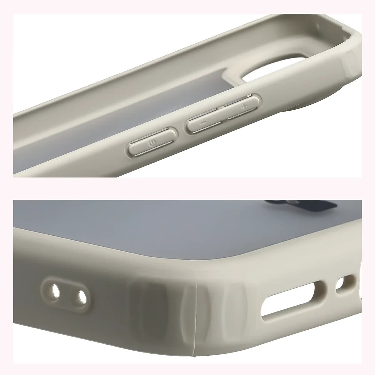 Kryt Bizon Case Angelo Vivo X300 FE, semi-transparent with a beige frame
