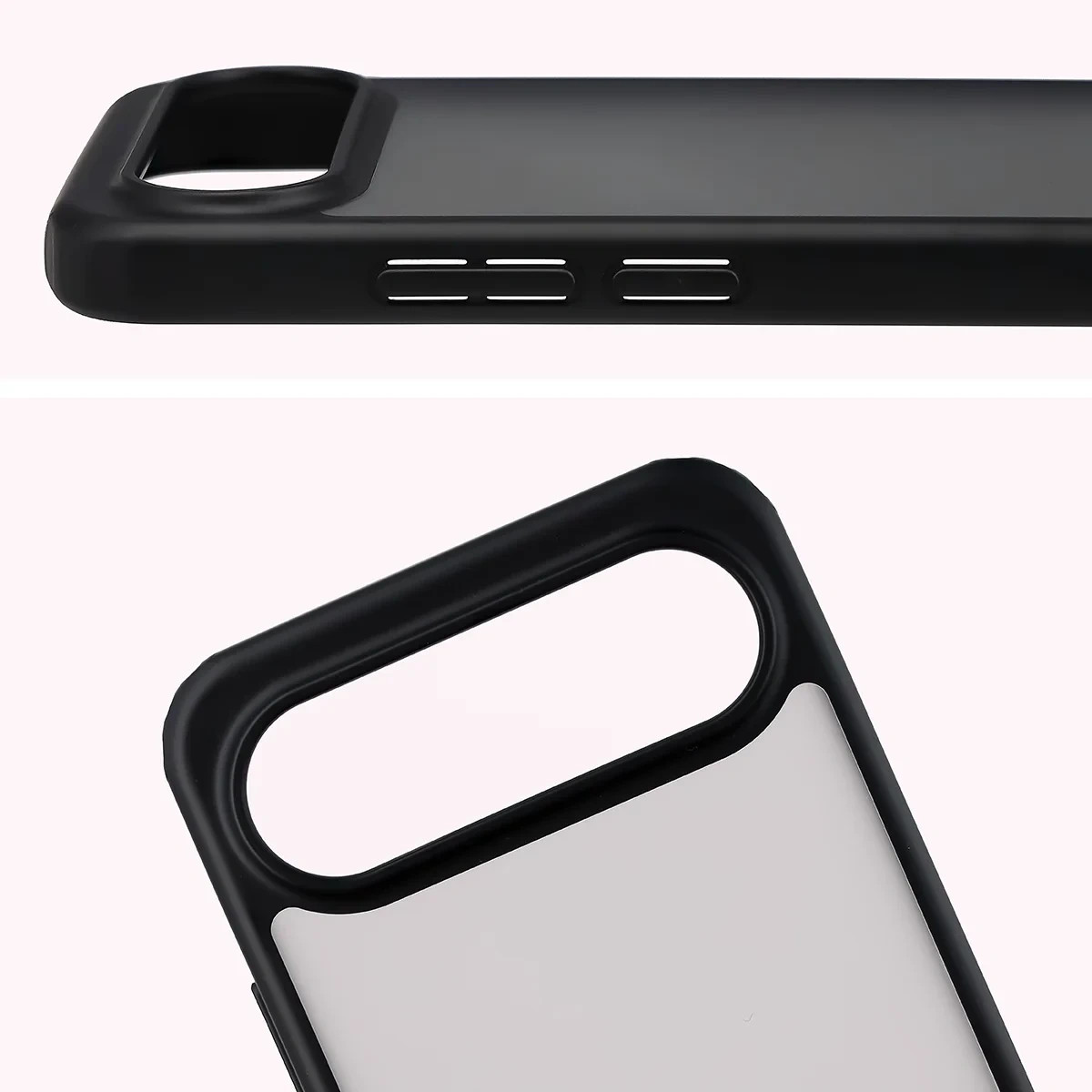 Kryt Bizon Case Angelo Vivo X300 FE, smoked with a black frame