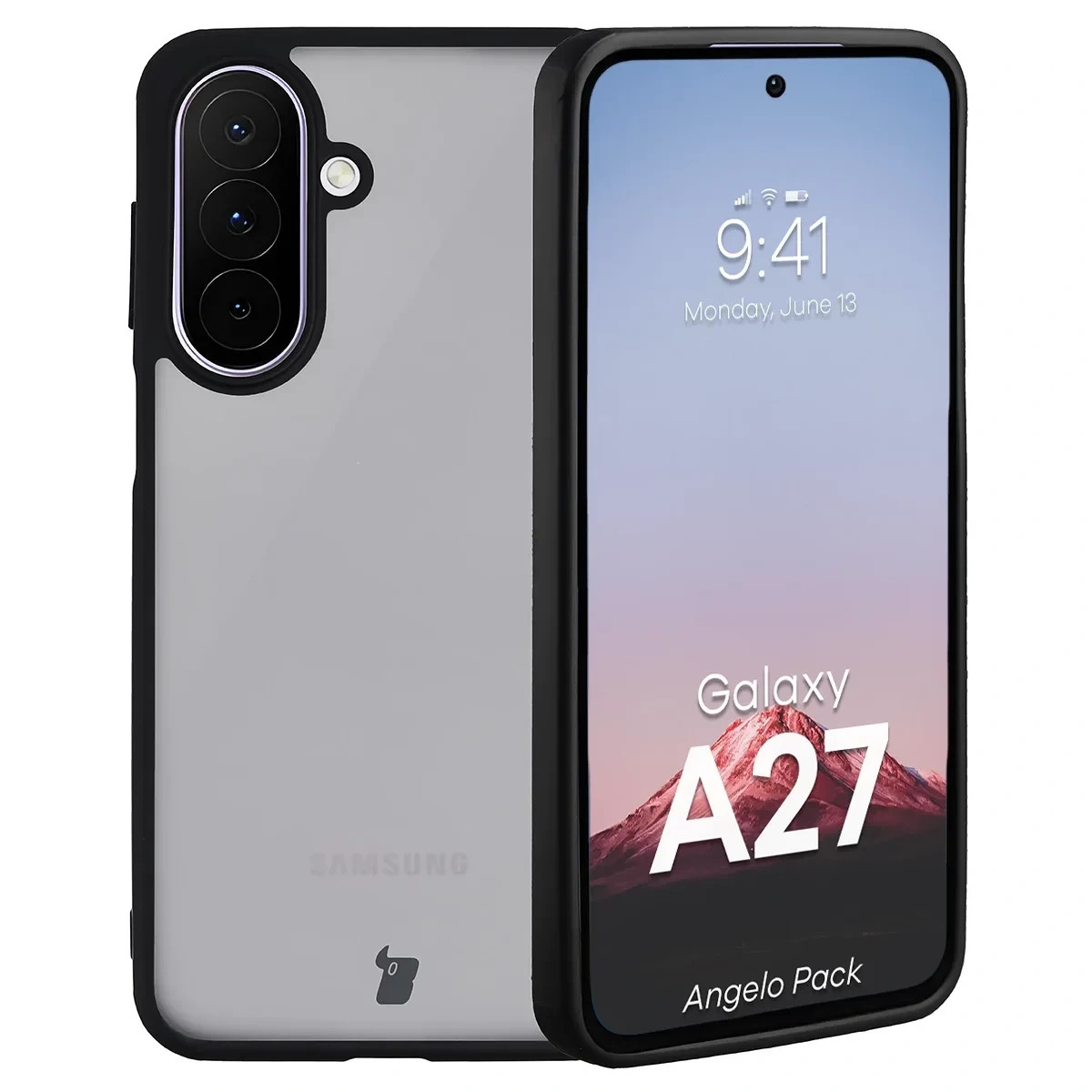 Kryt Bizon Angelo Pack Samsung Galaxy A27 5G, smoked with a black frame