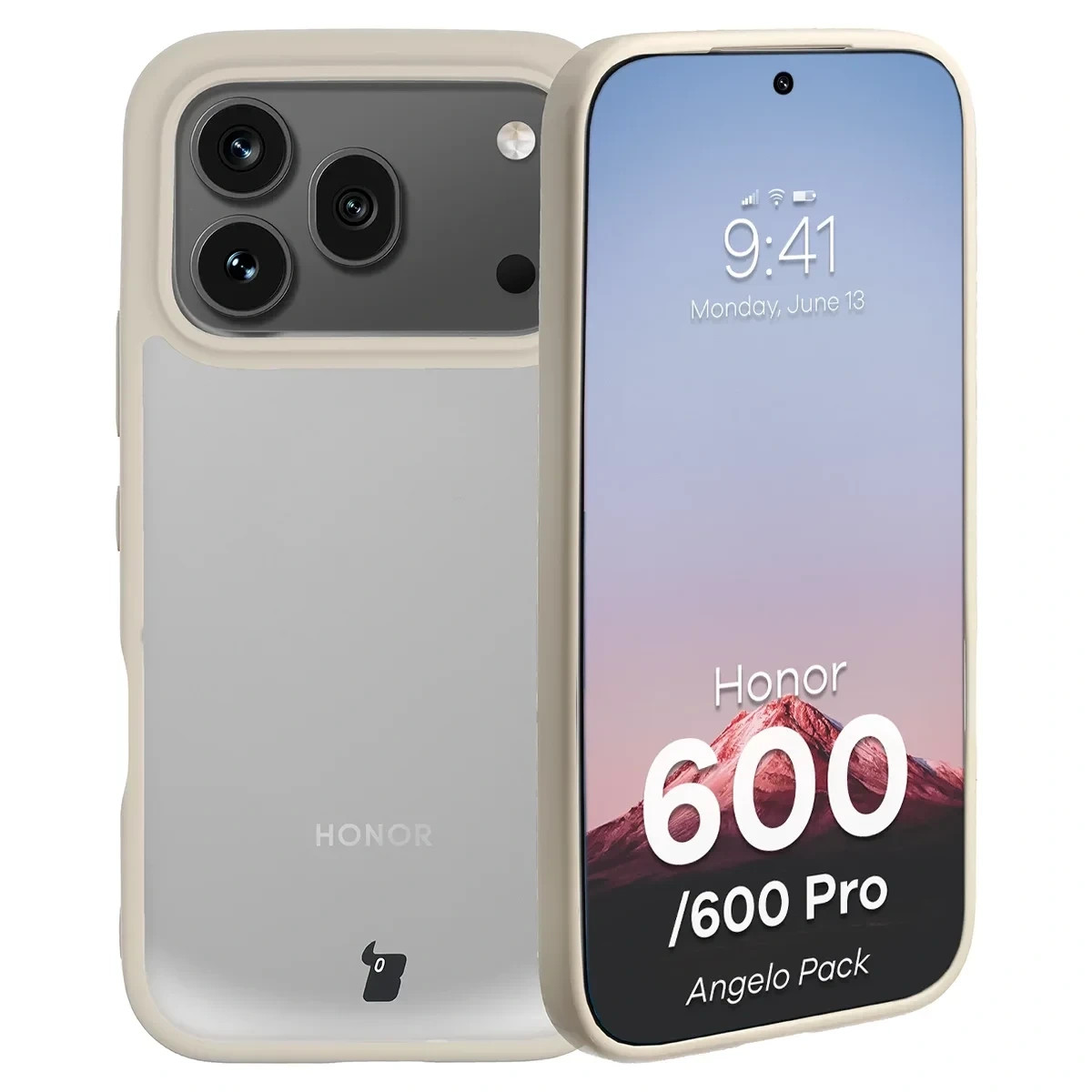 Kryt Bizon Angelo Pack Honor 600 5G / 600 Pro 5G, semi-transparent with a beige frame