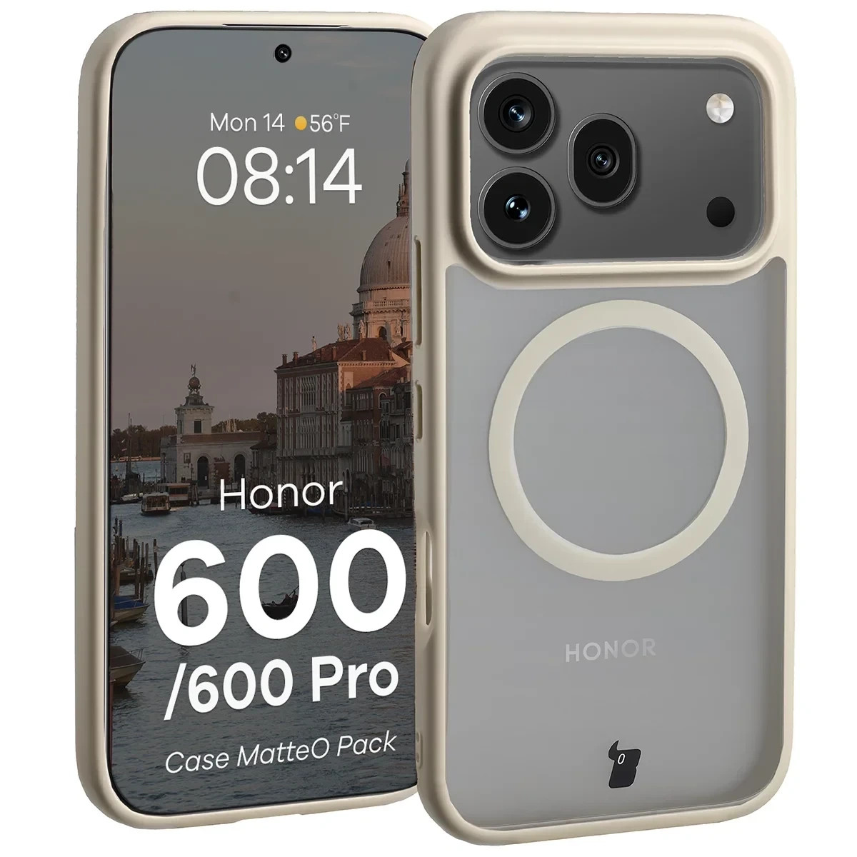Kryt Bizon MatteO Magnetic Pack Honor 600 5G / 600 Pro 5G, smoky beige