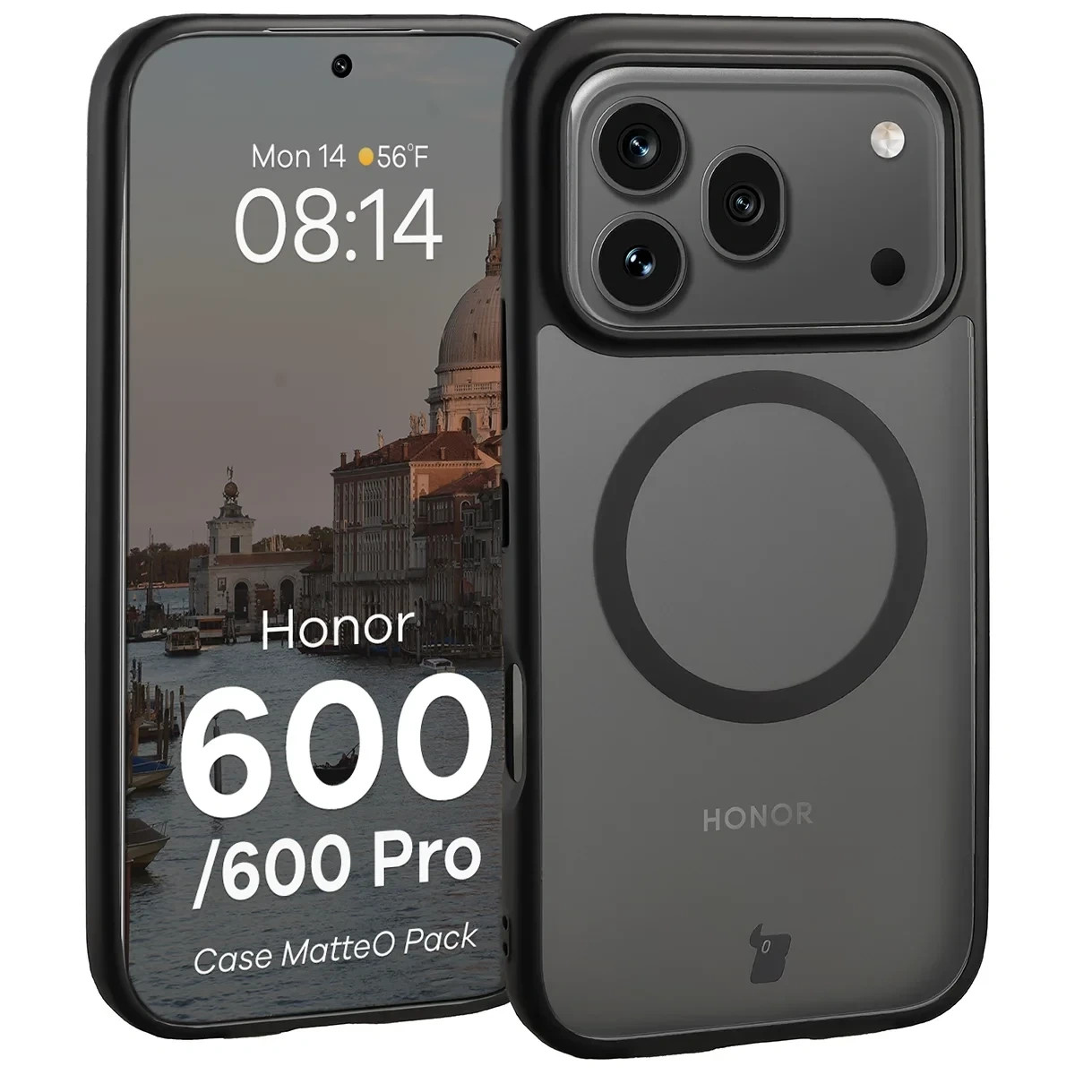 Kryt Bizon MatteO Magnetic Pack Honor 600 5G / 600 Pro 5G, smoky black