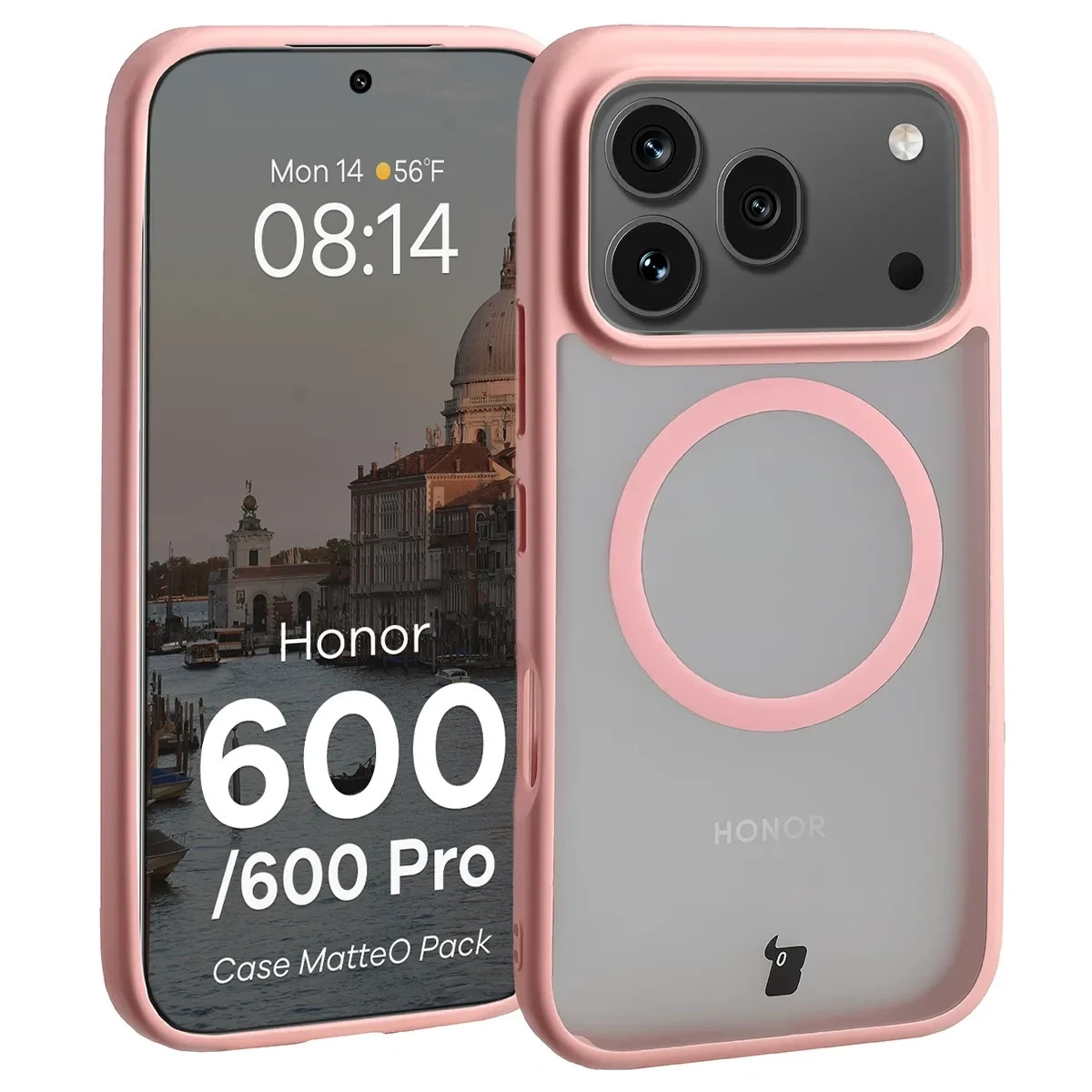 Kryt Bizon MatteO Magnetic Pack Honor 600 5G / 600 Pro 5G, smoky light pink