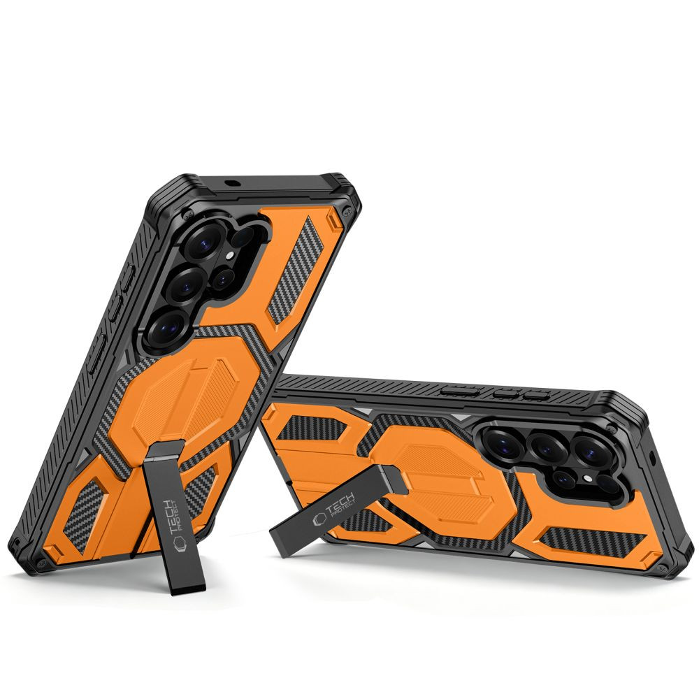 Kryt Tech-Protect MagBlast MagSafe + Glass Samsung Galaxy S26 Ultra Black/orange [2 PACK]