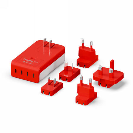 Síťová nabíječka Twelve South PlugBug 120 Travel 120W PD , 4xUSB-C compatible with Apple Find My (EU, UK, US, KR, AU plugs)