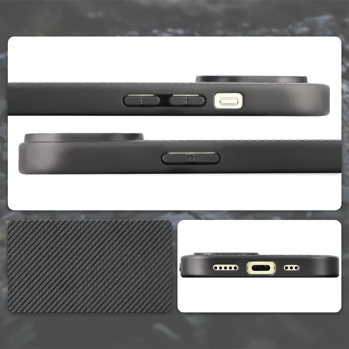 Kryt Bizon Case CarbO Magnetic Apple iPhone 15, black
