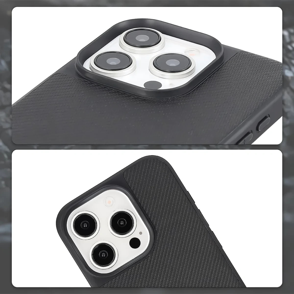 Kryt Bizon Case CarbO Magnetic Apple iPhone 15 Pro, black