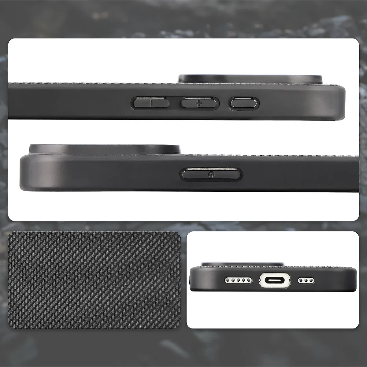 Kryt Bizon Case CarbO Magnetic Apple iPhone 15 Pro, black