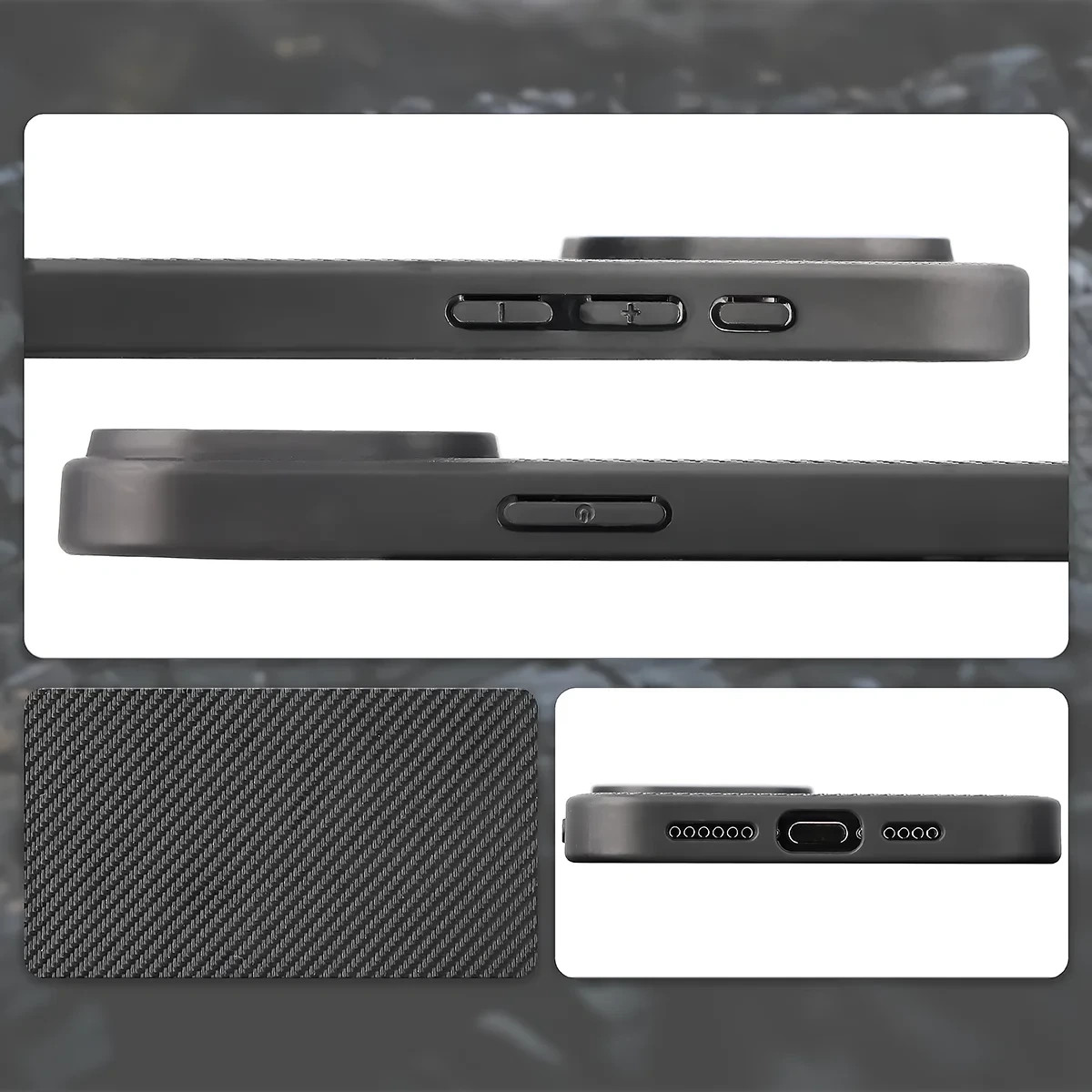 Kryt Bizon Case CarbO Magnetic Apple iPhone 15 Pro Max, black