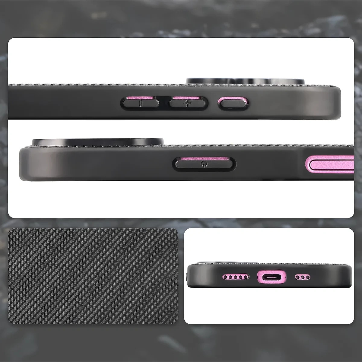 Kryt Bizon Case CarbO Magnetic Apple iPhone 16, black