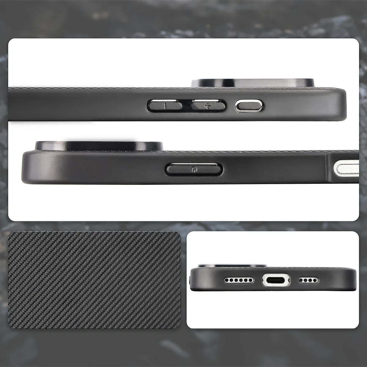 Kryt Bizon Case CarbO Magnetic Apple iPhone 16 Pro Max, black
