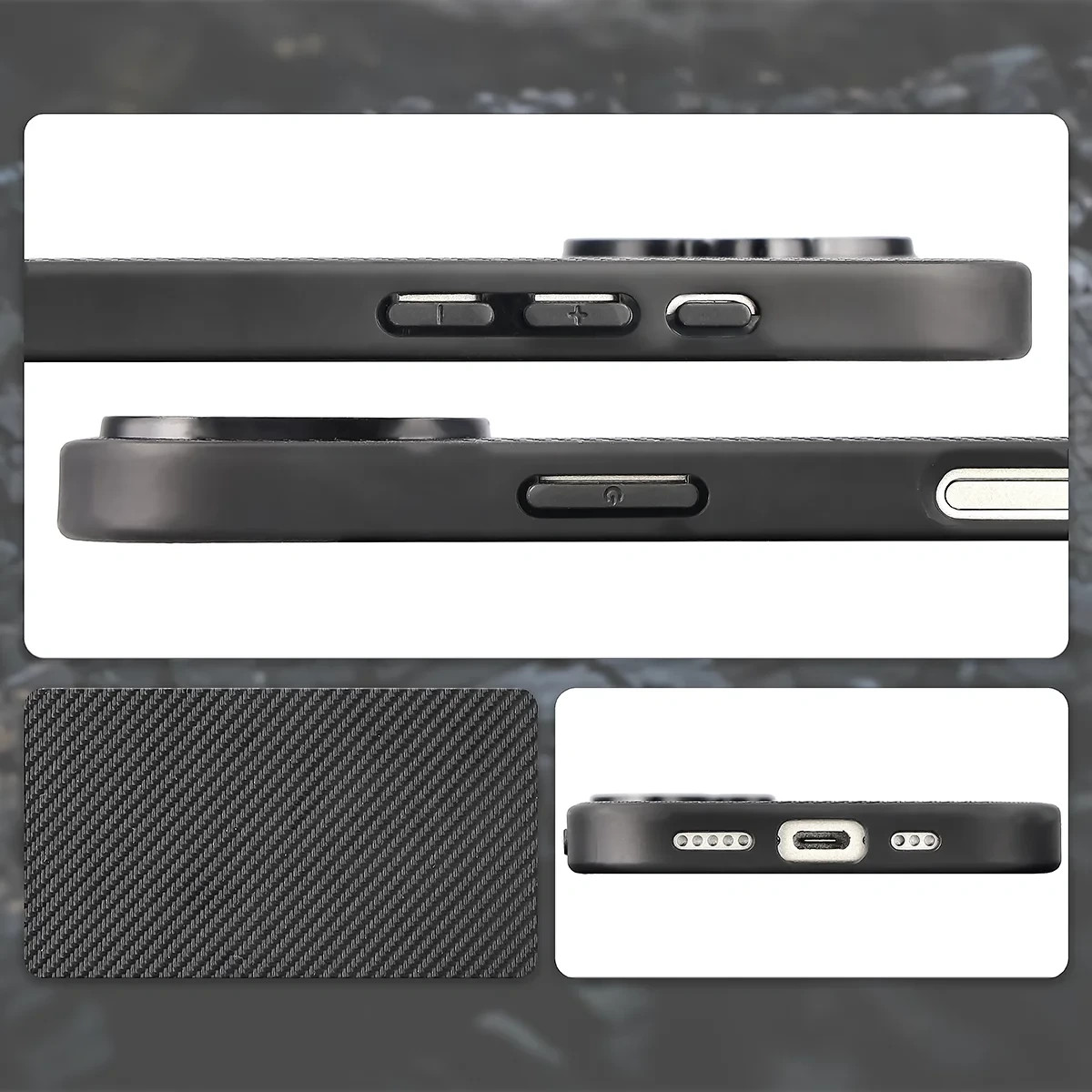 Kryt Bizon Case CarbO Magnetic Apple iPhone 17, black