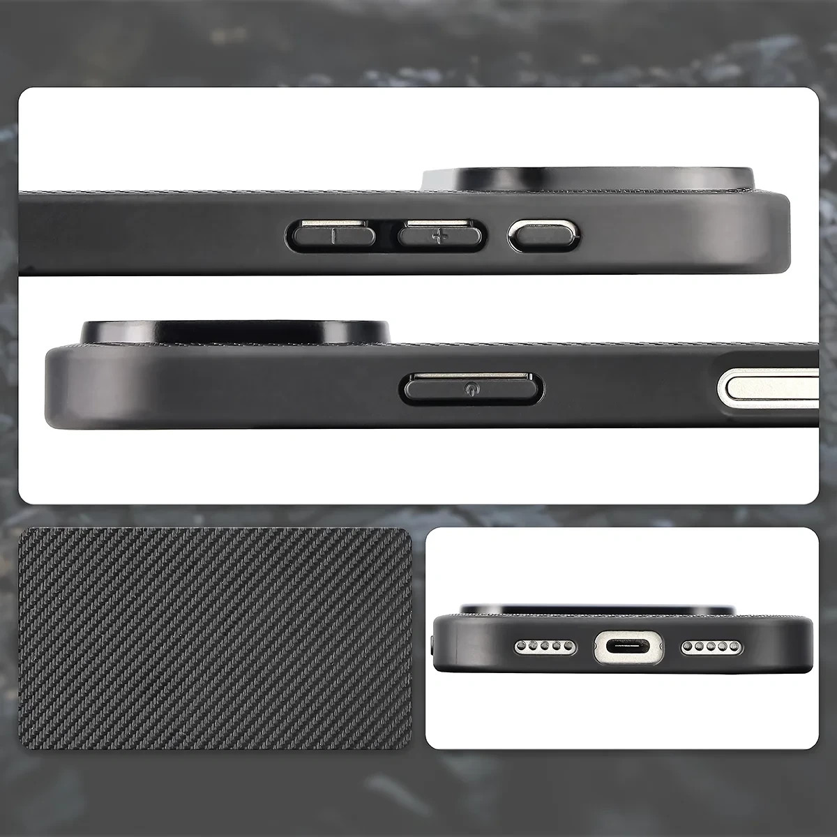 Kryt Bizon Case CarbO Magnetic Apple iPhone 17 Pro, black