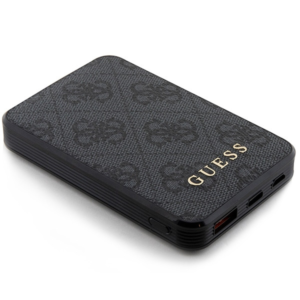 Powerbank Guess GUPB5LP4GEGK 5000mAh 15W 4G Leather Metal Logo black