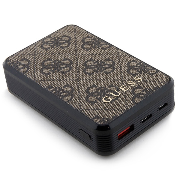 Powerbank Guess GUPB10DP4GEGW 10000mAh 18W 4G Leather Metal Logo brown