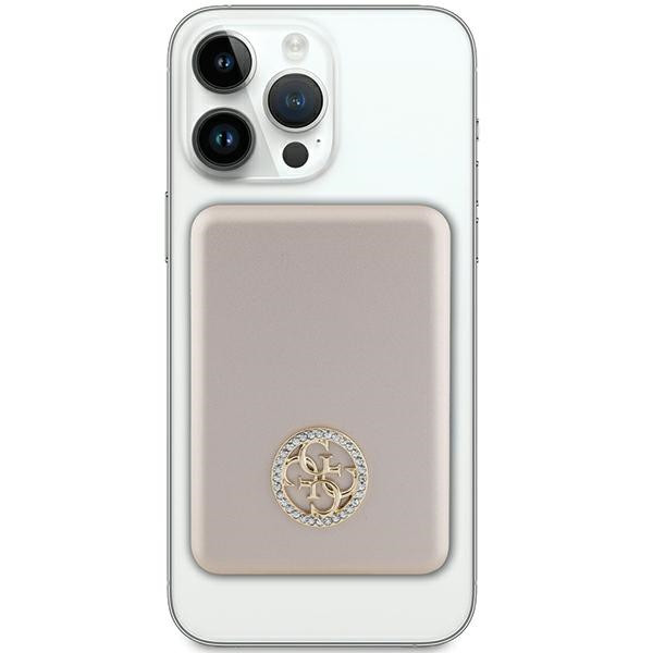 Kryt Induction Powerbank Guess GUPBM5AL4DMD 5000mAh 15W MagSafe 4G Strassed Metal Logo gold
