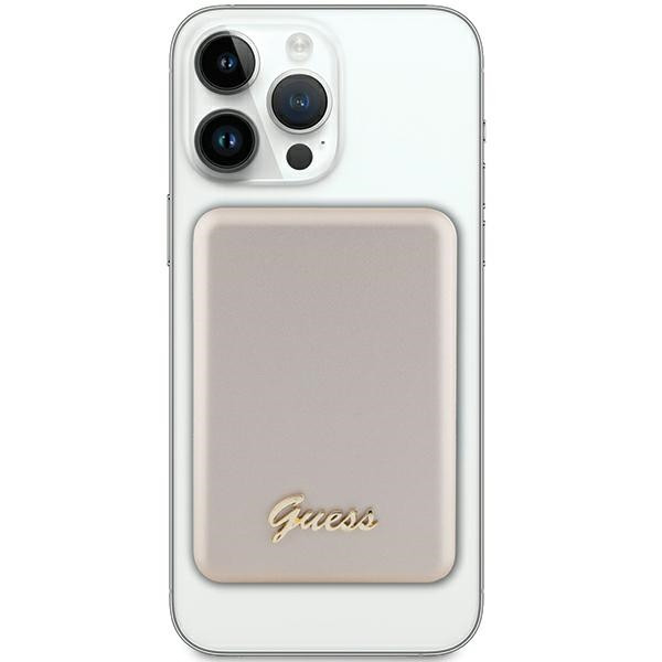 Kryt Induction Powerbank Guess GUPBM5ALGSGD 5000mAh 15W MagSafe Metal Script Logo gold