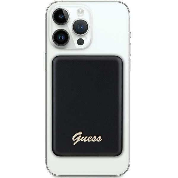 Kryt Induction Powerbank Guess GUPBM5ALGSGK 5000mAh 15W MagSafe Metal Script Logo black