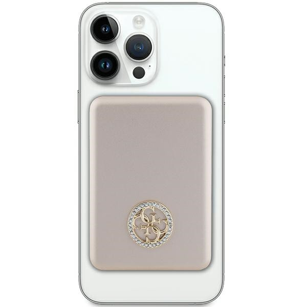 Kryt Induction Powerbank Guess GUPBM3AL4DMD 3000mAh 5W MagSafe 4G Strassed Metal Logo gold