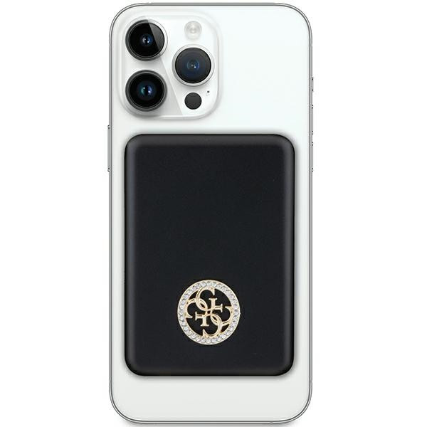 Kryt Induction Powerbank Guess GUPBM3AL4DMK 3000mAh 5W MagSafe 4G Strassed Metal Logo black