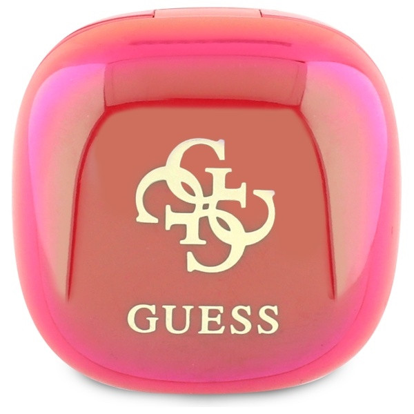Kryt Wireless TWS in-ear headphones Guess GUTWSJ144ESF + docking station Iridescent 4G Printed Logo fuchsia