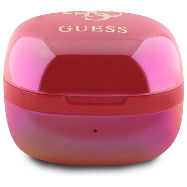 Sluchátka Wireless TWS in-ear Guess GUTWSJ144ESF + docking station Iridescent 4G Printed Logo fuchsia