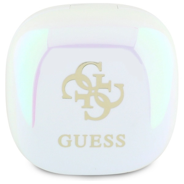 Sluchátka Wireless TWS in-ear Guess GUTWSJ144ESH + docking station Iridescent 4G Printed Logo white