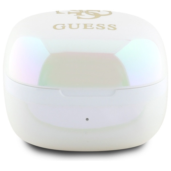 Sluchátka Wireless TWS in-ear Guess GUTWSJ144ESH + docking station Iridescent 4G Printed Logo white