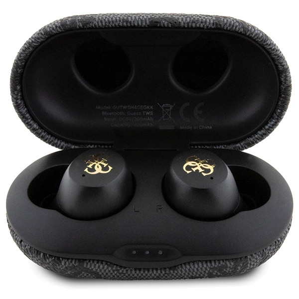 Sluchátka Wireless TWS in-ear Guess GUTWSP4EGK + docking station ENC 4G Metal black