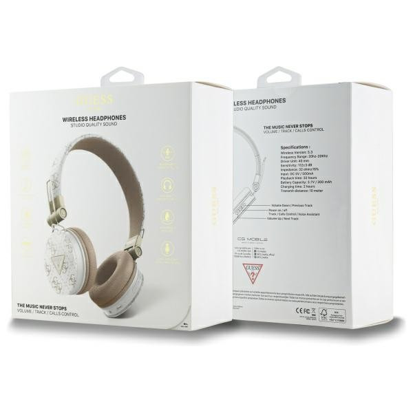 Kryt Wireless over-ear headphones Guess ENC GUBH70E4PTMH 4G Triangle Round Shape white