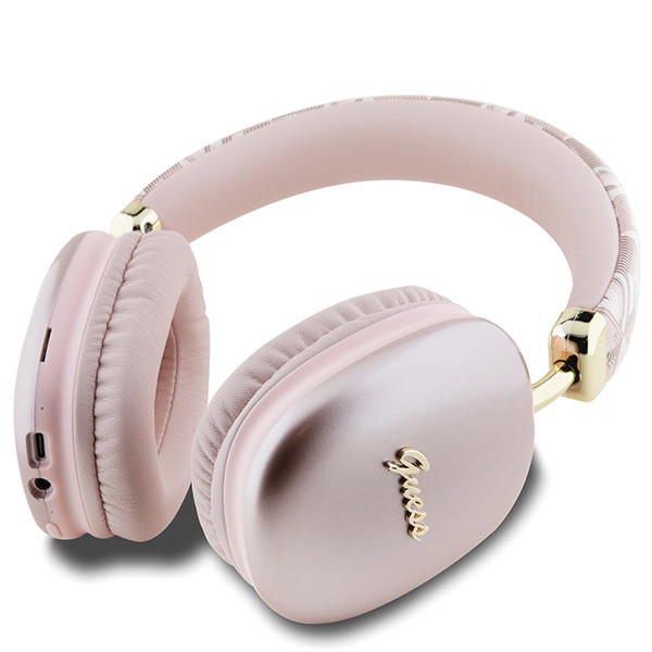 Kryt Wireless over-ear headphones Guess GUBHK1GCTCSP Gcube Metallic Script Logo pink