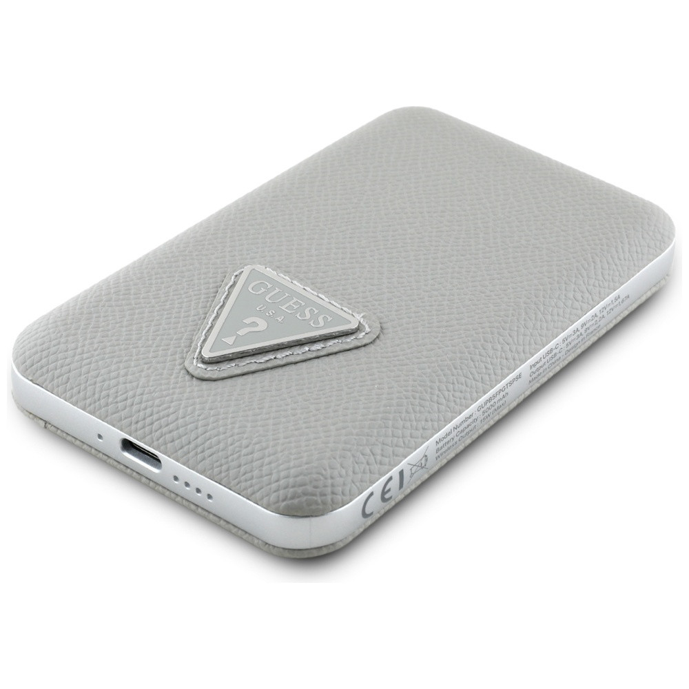 Induction Powerbank Guess Grained Triangle 5000mAh 15W USB-C MagSafe beige