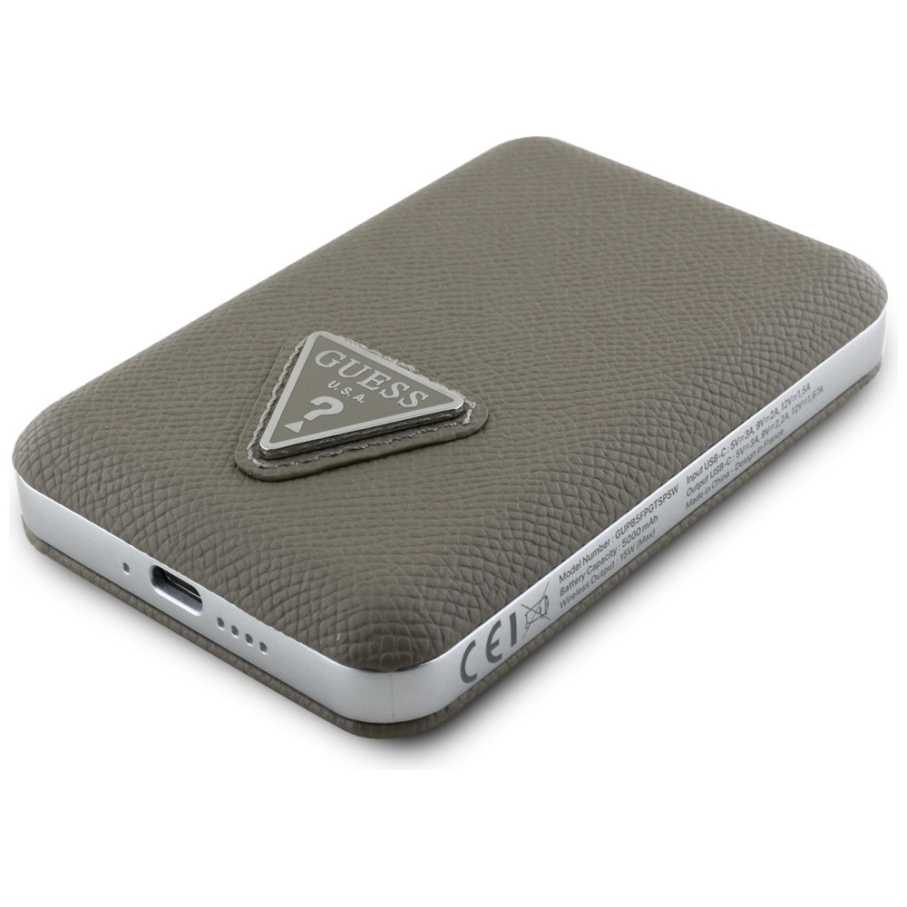 Induction Powerbank Guess Grained Triangle 5000mAh 15W USB-C MagSafe brown