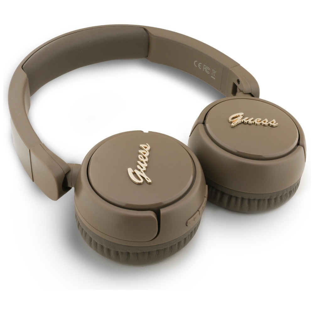 Kryt Wireless over-ear headphones Guess Metal Logo Script brown