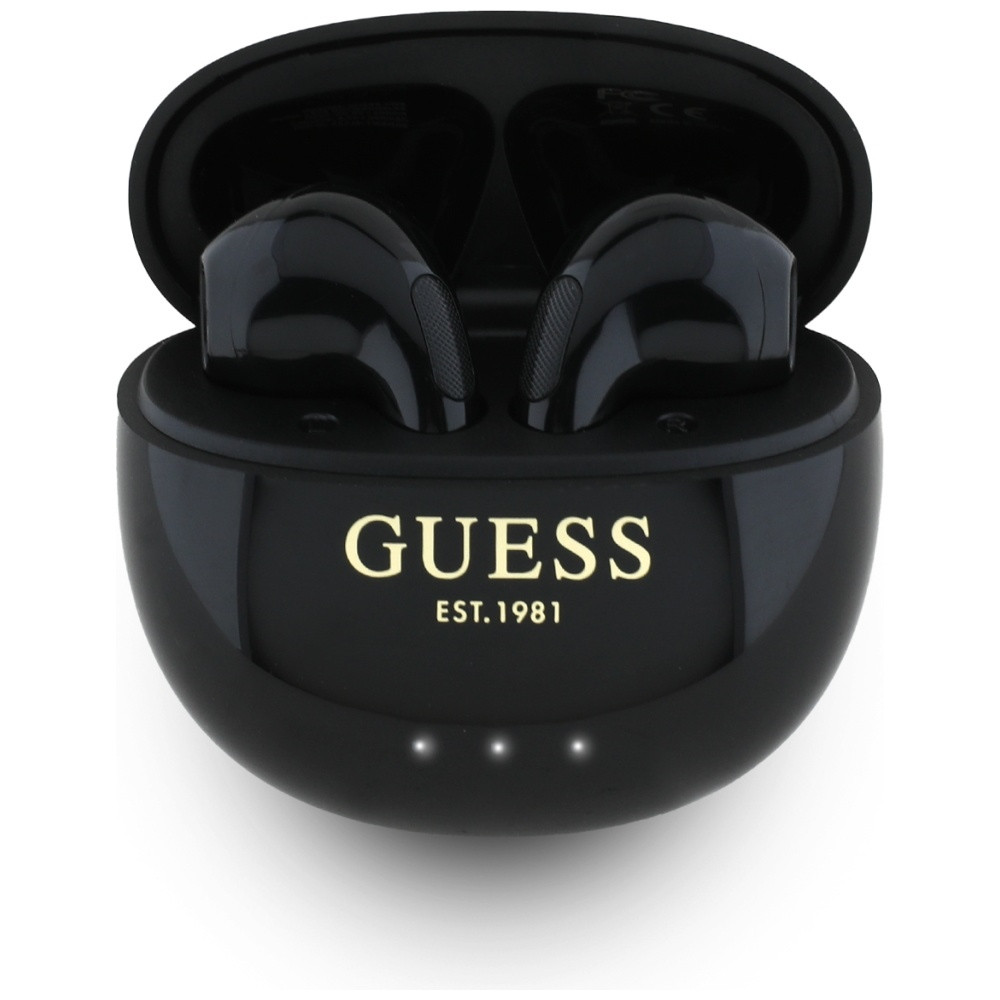 Kryt Wireless TWS in-ear headphones Guess Glossy Effect EggShape Printed Classic Logo black